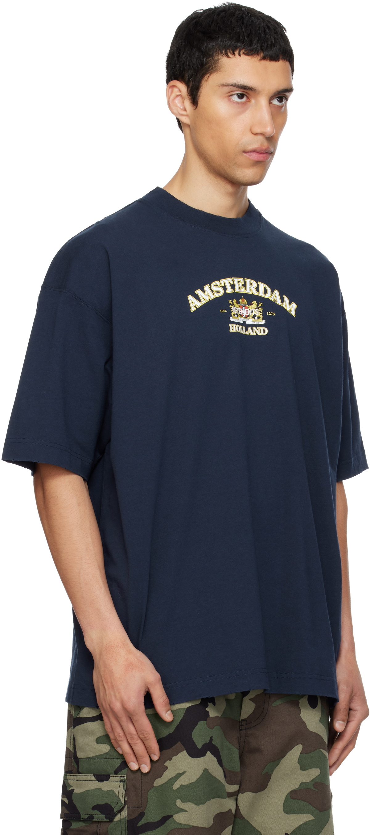 VETEMENTS Navy Holland Tourist T-shirt