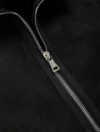 Mr P. - Full-Grain Leather-Trimmed Perforated Shearling Gilet - Black