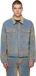 KidSuper Blue Flocked Work Denim Jacket