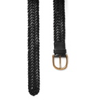 TOM FORD - 4cm Black Woven Leather Belt - Black