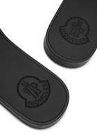 Moncler Logo Rubber Sliders Black