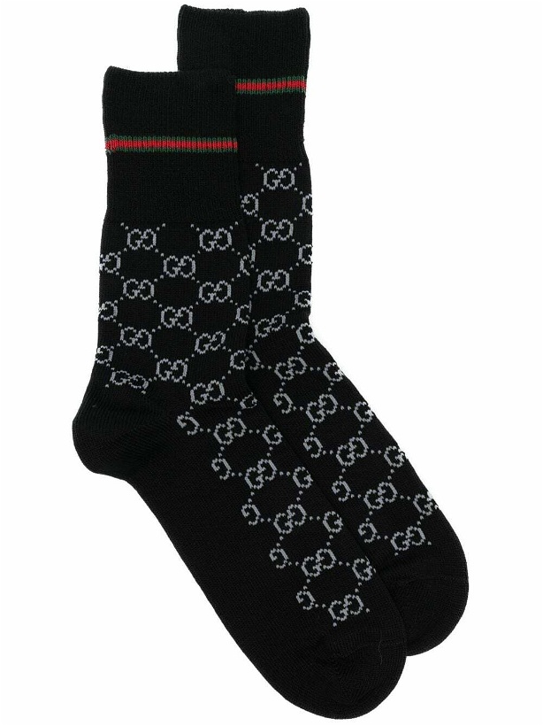 Photo: GUCCI - Cotton Socks With Gg Motif