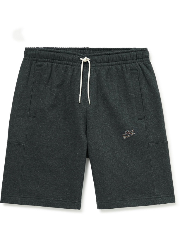 Photo: Nike - Sportswear Wide-Leg Cotton-Blend Jersey Drawstring Shorts - Black