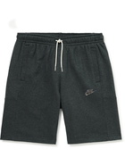 Nike - Sportswear Wide-Leg Cotton-Blend Jersey Drawstring Shorts - Black