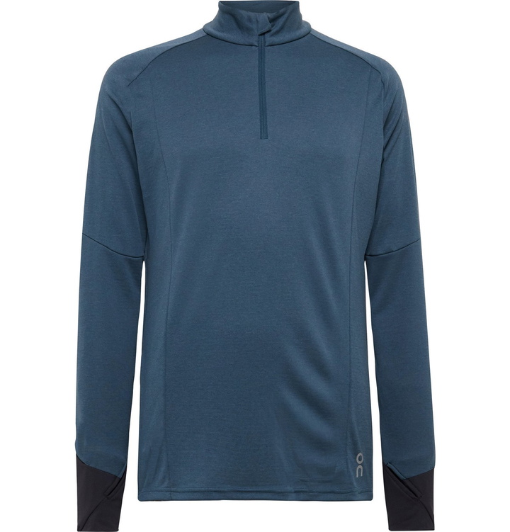 Photo: On - Weather Tech-Jersey Half-Zip Top - Blue