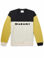 Marant - Aftone Colour-Block Logo-Flocked Cotton-Piqué Sweatshirt - Yellow