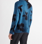 SAINT LAURENT - Mohair-Blend Jacquard Sweater - Blue
