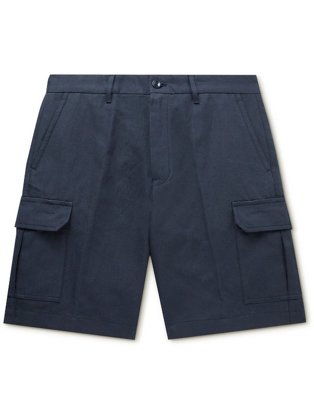 Photo: Loro Piana - Straight-Leg Cotton and Linen-Blend Cargo Shorts - Blue