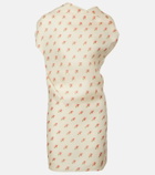 Khaite Floral draped silk minidress