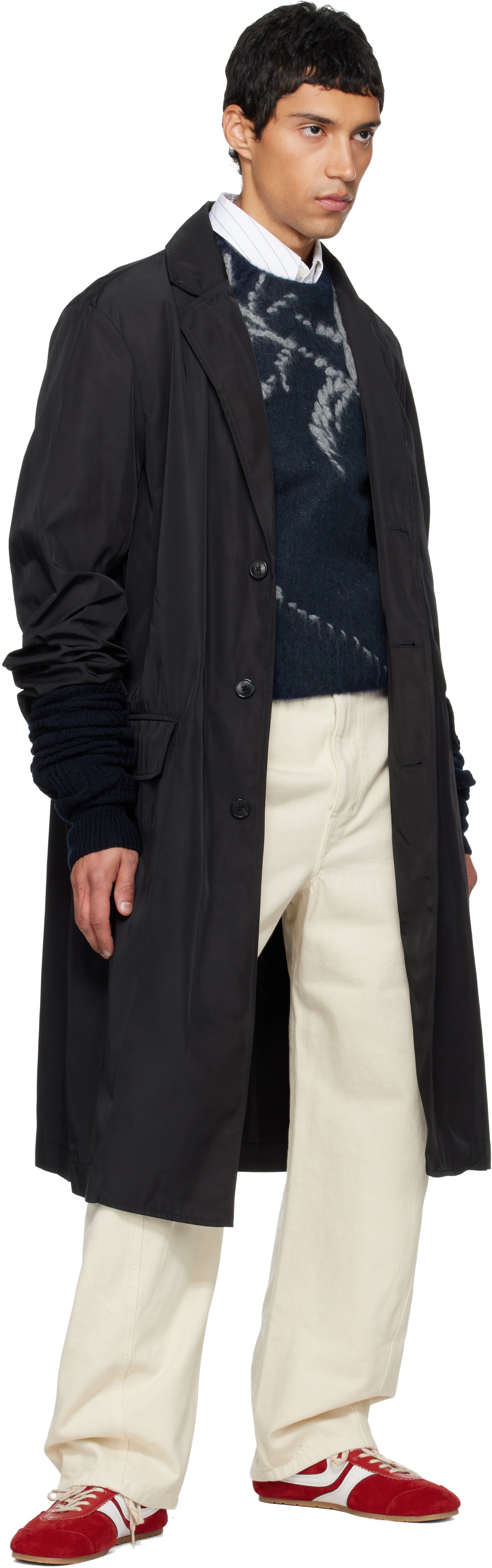 Dries Van Noten Black Wool Arm Warmers