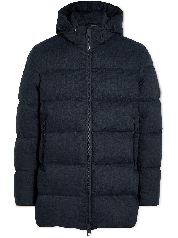 Photo: Herno Laminar - Slim-Fit Quilted Shell Hooded Down Jacket - Blue
