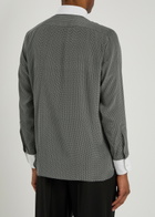 Tom Ford Sharkskin Printed Silk Shirt Black And White