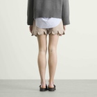 Charles Jeffrey Loverboy Women's Formal Scalloped Boxer Shorts in Beige