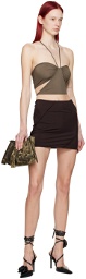ioannes Brown Paneled Miniskirt
