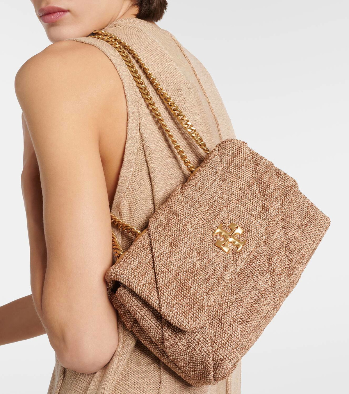 Tory Burch Kira Small raffia shoulder bag