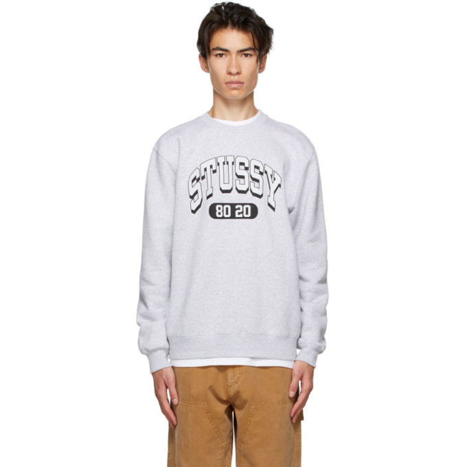 Photo: Stussy Grey 80-20 Crew Sweatshirt