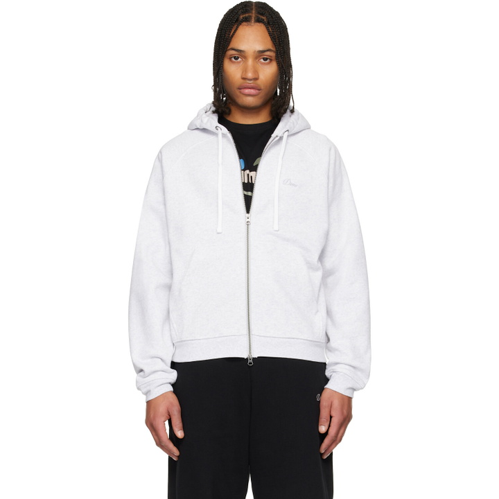 Photo: Dime Gray Cursive Small Logo Zip Hoodie