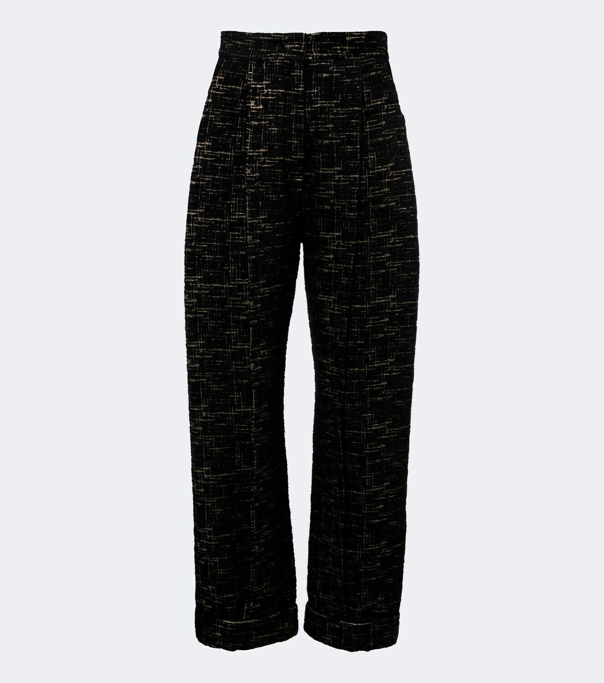 La DoubleJ Pleated bouclé Lurex® barrel-leg pants