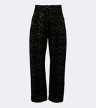 La DoubleJ Pleated bouclé Lurex® barrel-leg pants