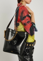 Versace Chain Small Leather Bucket bag - Black - One Size