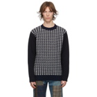 Junya Watanabe Navy Wool Check Sweater