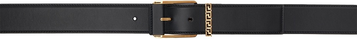 Photo: Versace Black Greca Accent Leather Belt