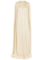 Petar Petrov Draped Gathered Stretch-jersey Gown Off White
