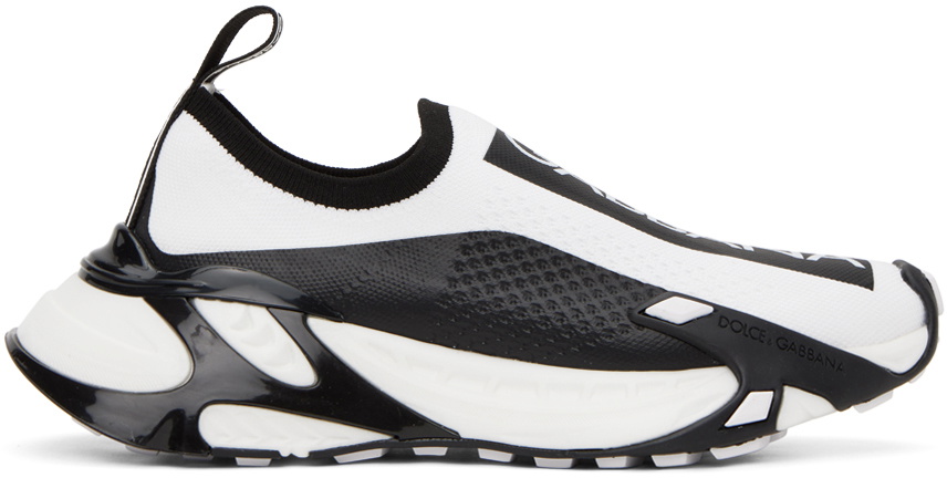 Dolce & Gabbana Black White Slip On Sorrento Sneakers Shoes