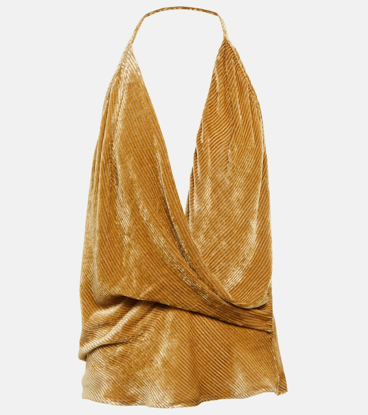Petar Petrov Toma halterneck velvet devoré top