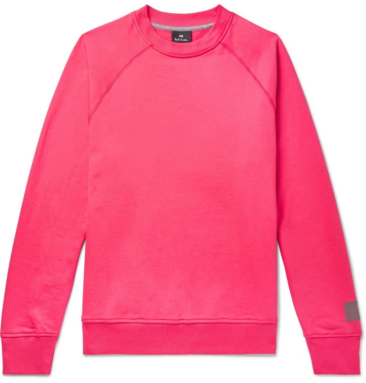 Photo: PS Paul Smith - Fleece-Back Organic Cotton-Jersey Sweatshirt - Pink