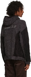 Andersson Bell Black & Grey Cable Knit Hoodie