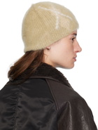 COOR Beige Hairy Mixed Argyle Beanie