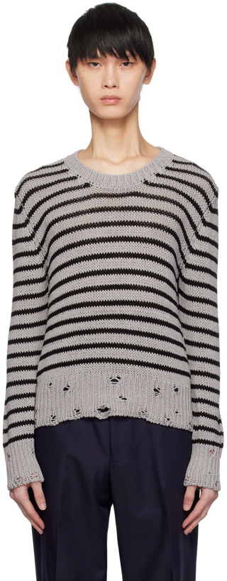 Photo: Lardini Gray Striped Sweater