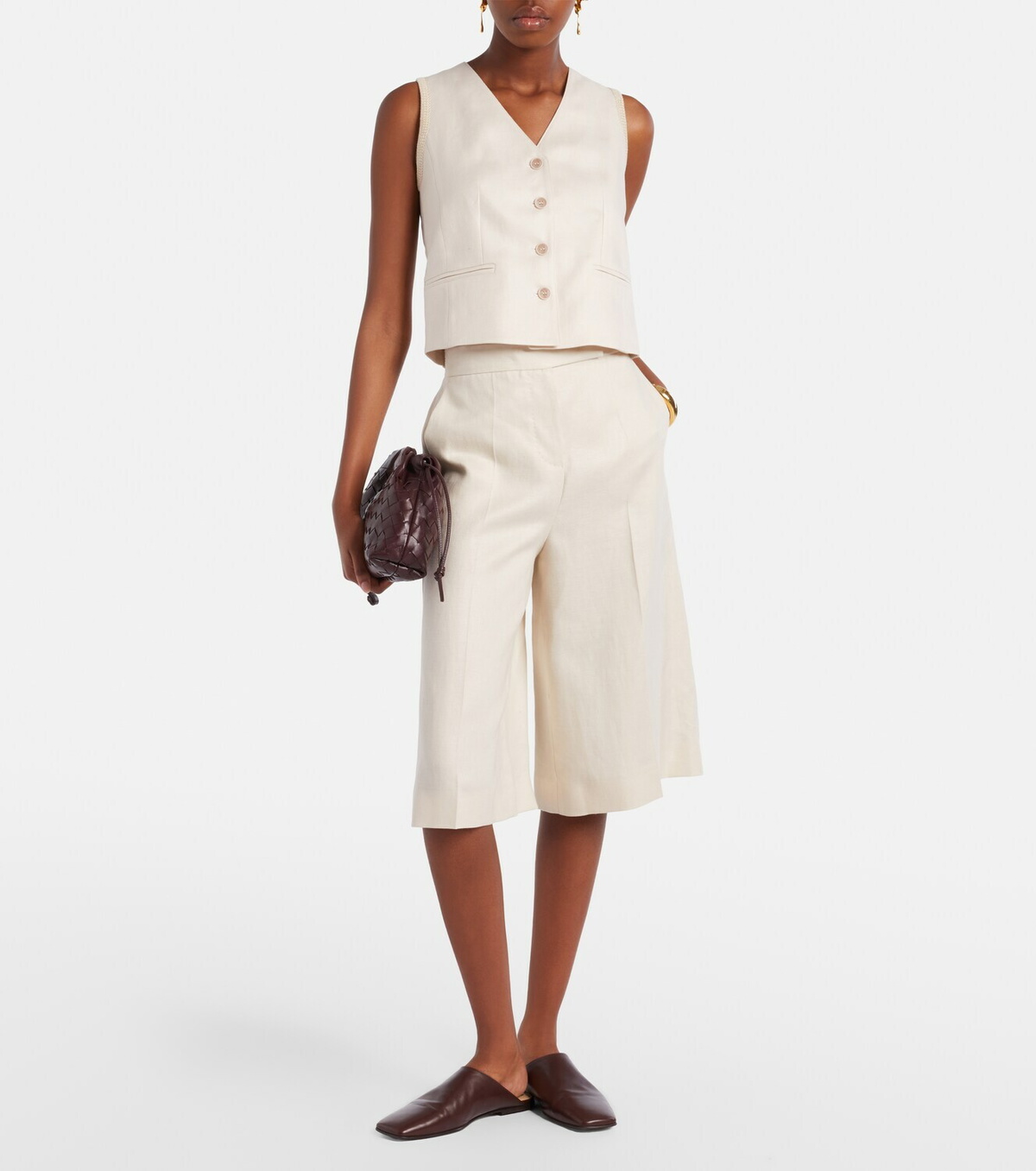 Max Mara Calibri cable-knit linen vest