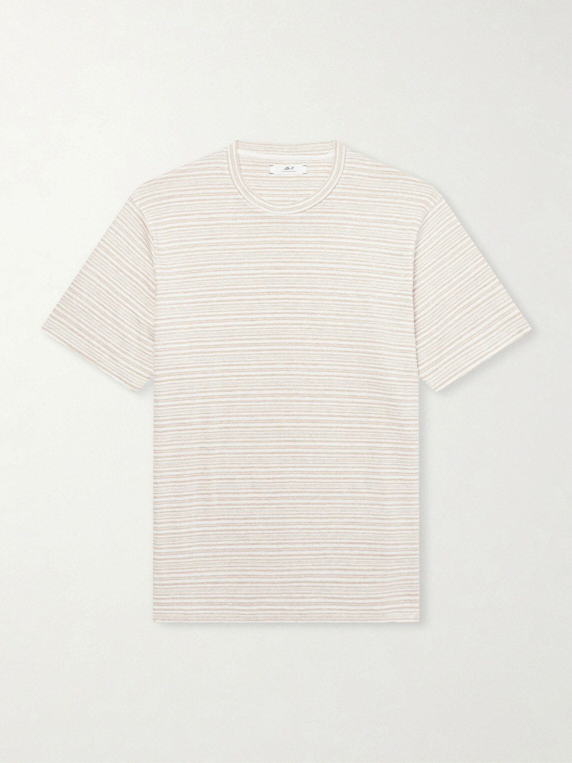 Mr P. - Striped Linen T-Shirt - Neutrals