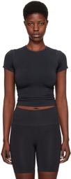 SKIMS Black Soft Smoothing Seamless T-Shirt