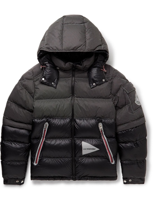 Photo: Moncler Genius - And Wander 2 Moncler 1952 Slim-Fit Convertible Quilted Nylon Hooded Down Jacket - Black