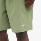 Nike Men's Solo Swoosh Woven Short in Oil Green/White