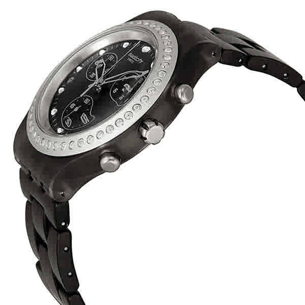 Swatch Irony Diaphane Full Blooded Stoneheart Silver Black Dial Chronograph Unisex Watch SVCM4009AG
