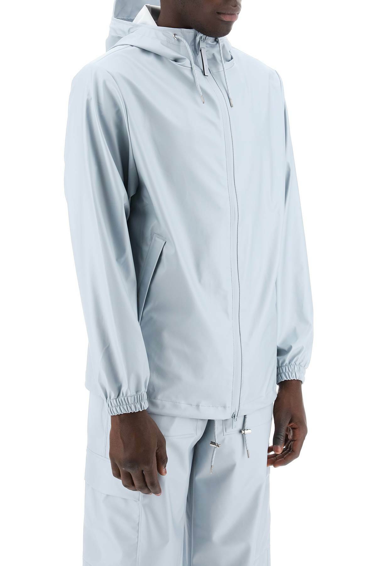 RAINS storm breaker hooded jacket with Light blue