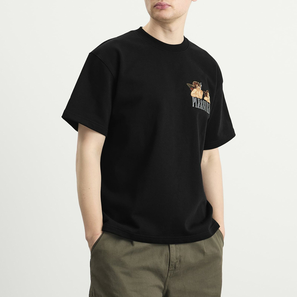 Pleasures Men's Dynamic Emboirdery T-Shirt in Black