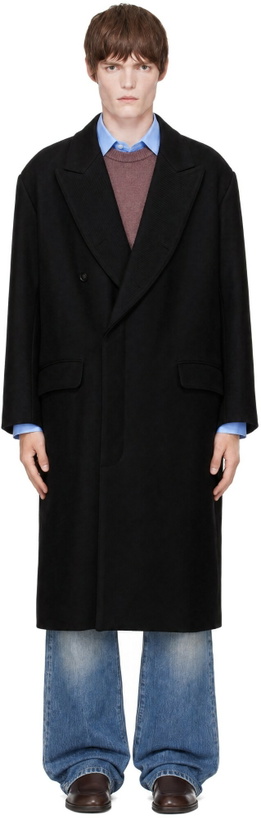 Photo: SOSHIOTSUKI Black Open Placket Classic Drill Coat