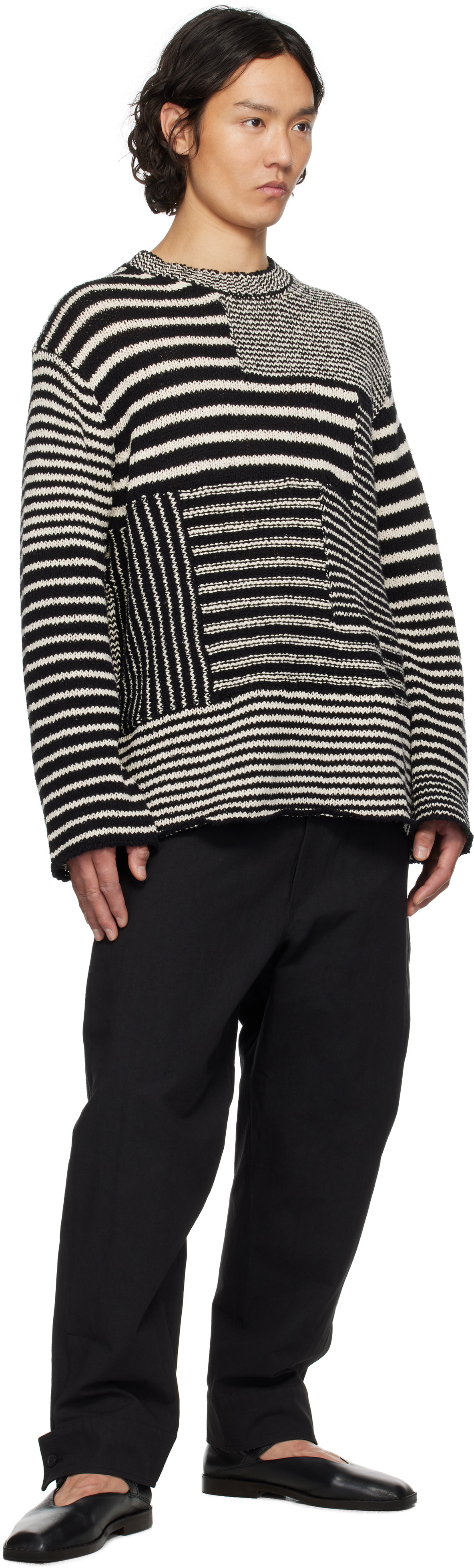 YOHJI YAMAMOTO Black Belted Hem Trousers