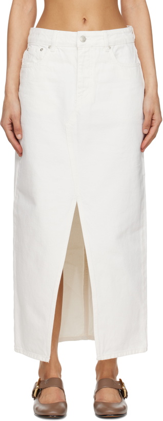 Photo: Holzweiler White Slim-Fit Denim Maxi Skirt