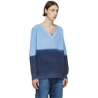 MSGM Blue V-Neck Sweater