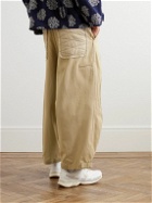 Merely Made - Straight-Leg Panelled Cotton and Hemp-Blend Canvas Trousers - Neutrals