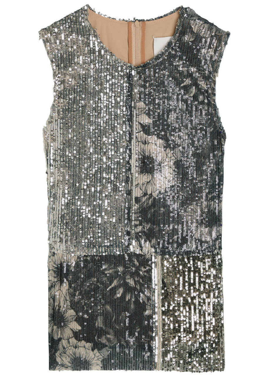 Maison Margiela Floral Sequin-embellished top Multicoloured