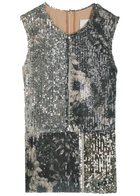 Maison Margiela Floral Sequin-embellished top Multicoloured