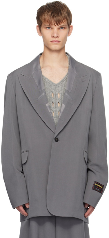 Photo: SOSHIOTSUKI Gray Inside Lapel Blazer