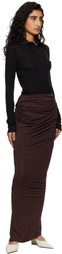 Entire Studios Brown Drape Maxi Skirt